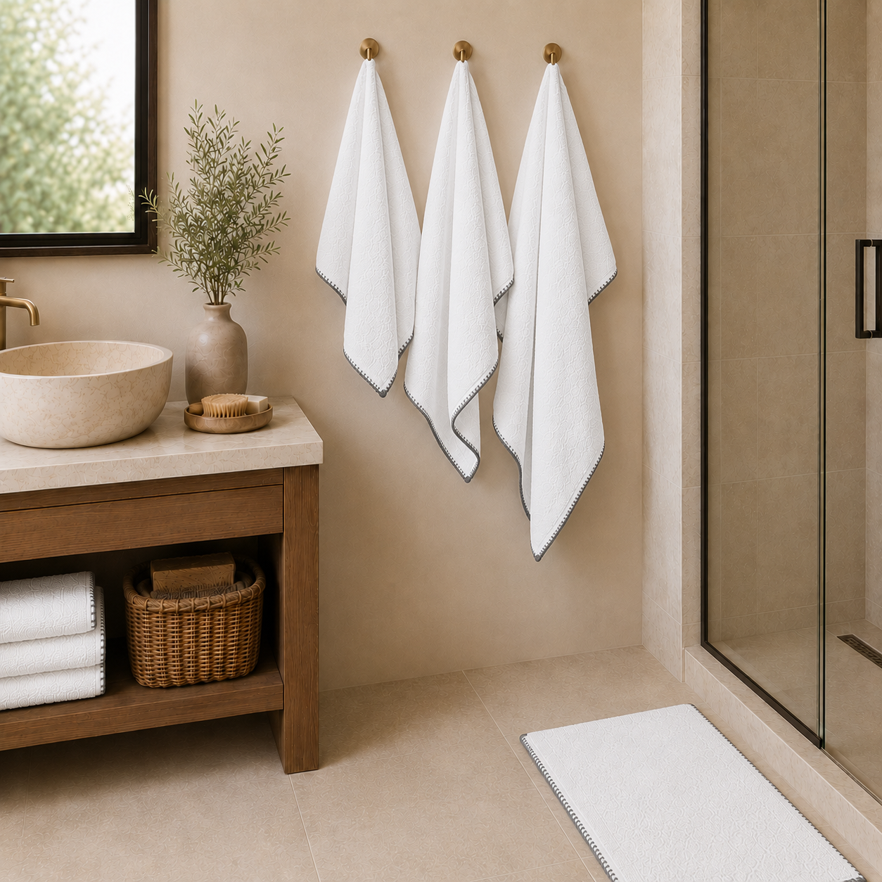 Tapis de bains Blanc 50x90cm