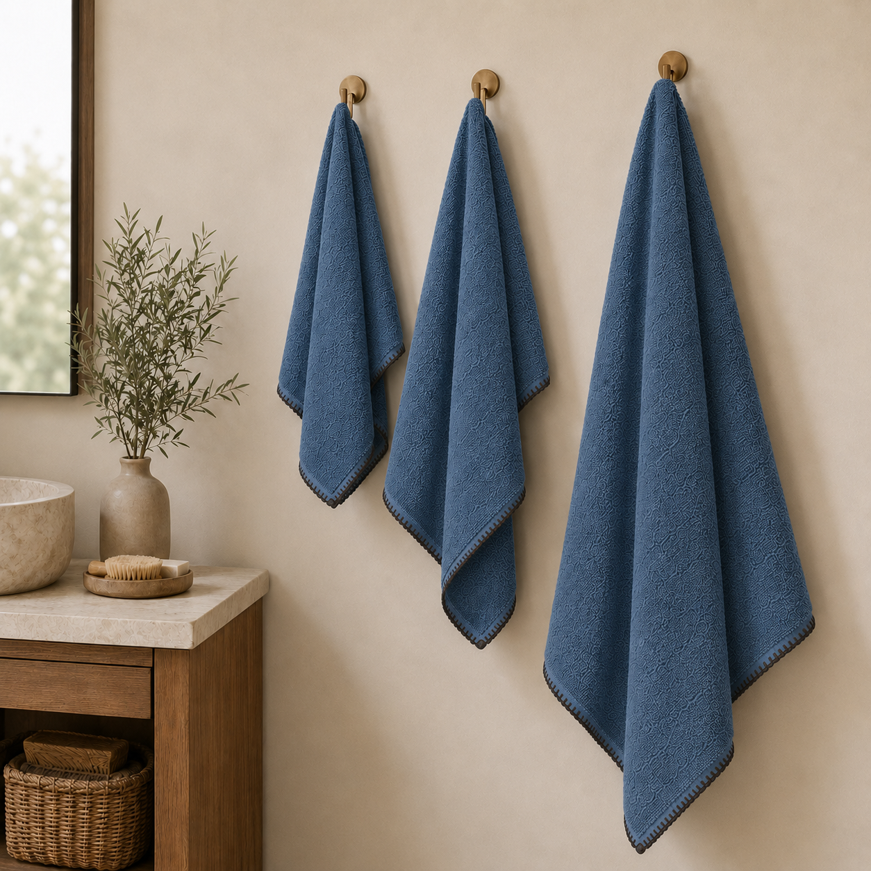 Drap de douche Bleu Indigo 70x140cm