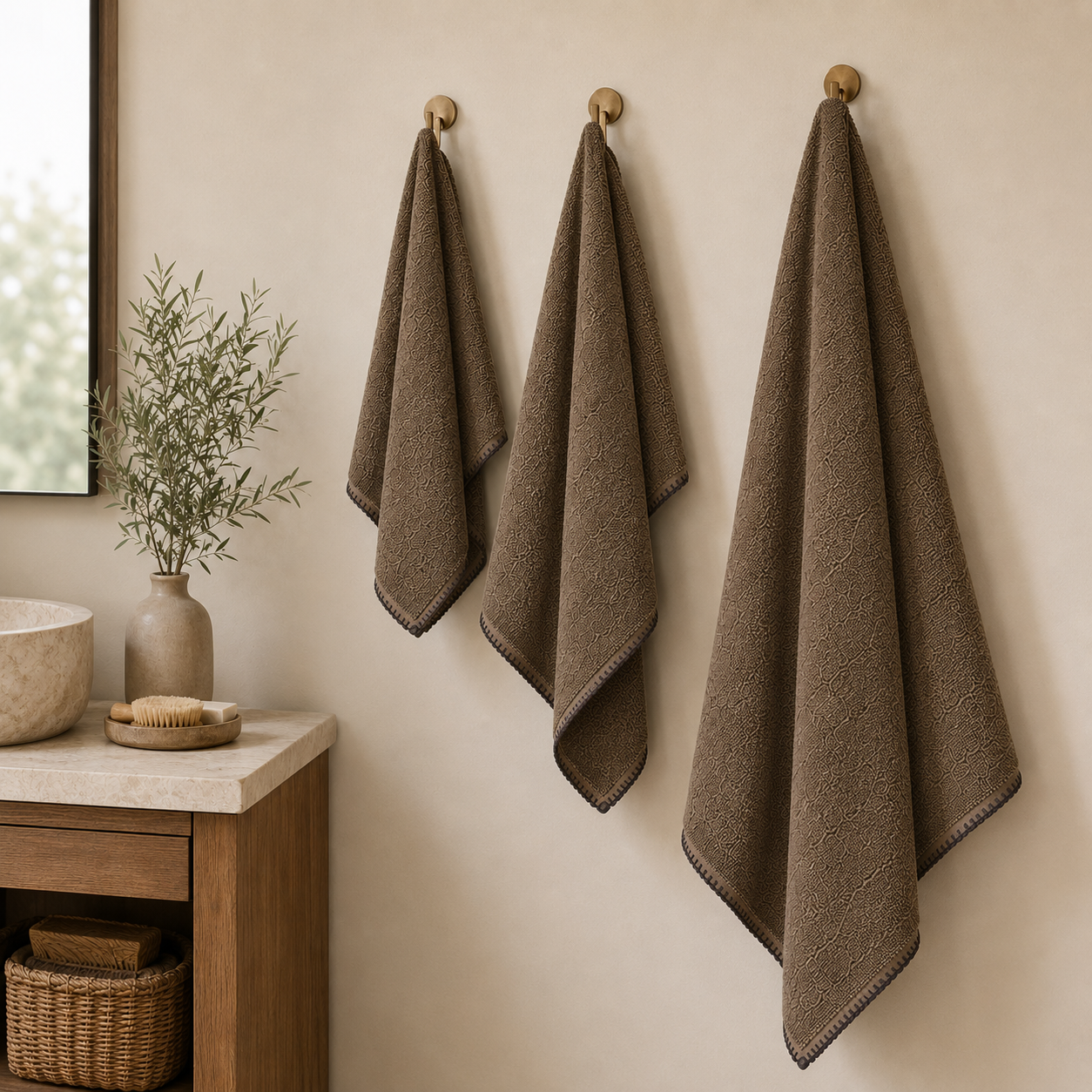 Drap de bain Taupe foncé 100x150cm