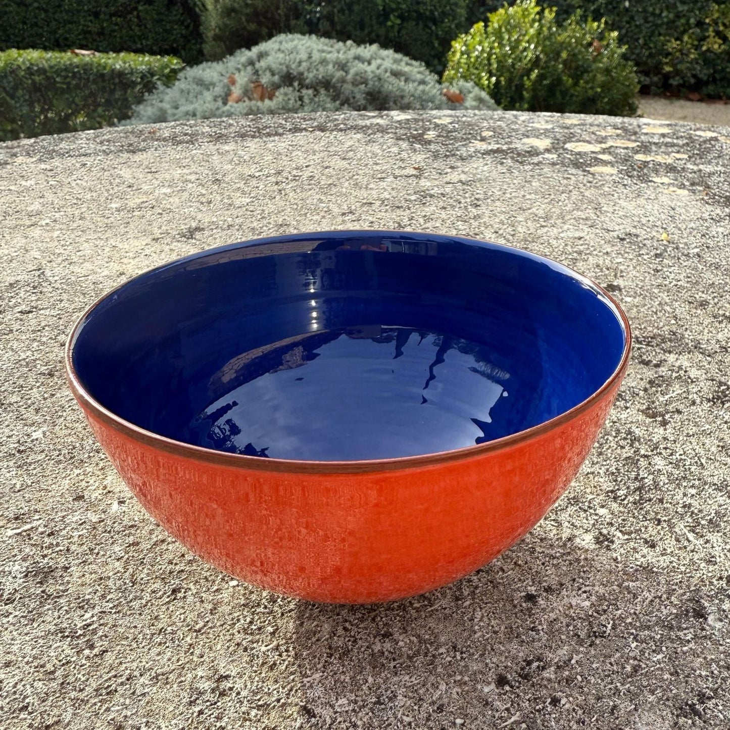 Le bol céramique bicolore Orange/Bleucobalt H8cm