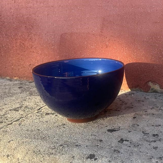 Grand bol céramique bicolore Bleu cobalt/bleu Roi H10,5cm