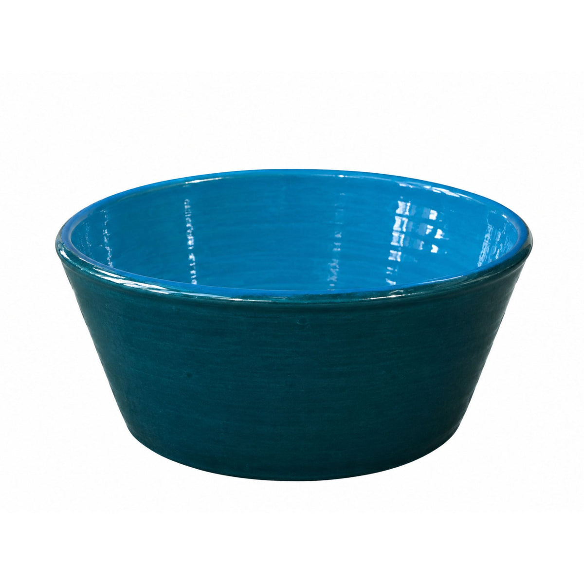 Grand saladier céramique bicolore Bleu cobalt/Bleu roi Ø28cm
