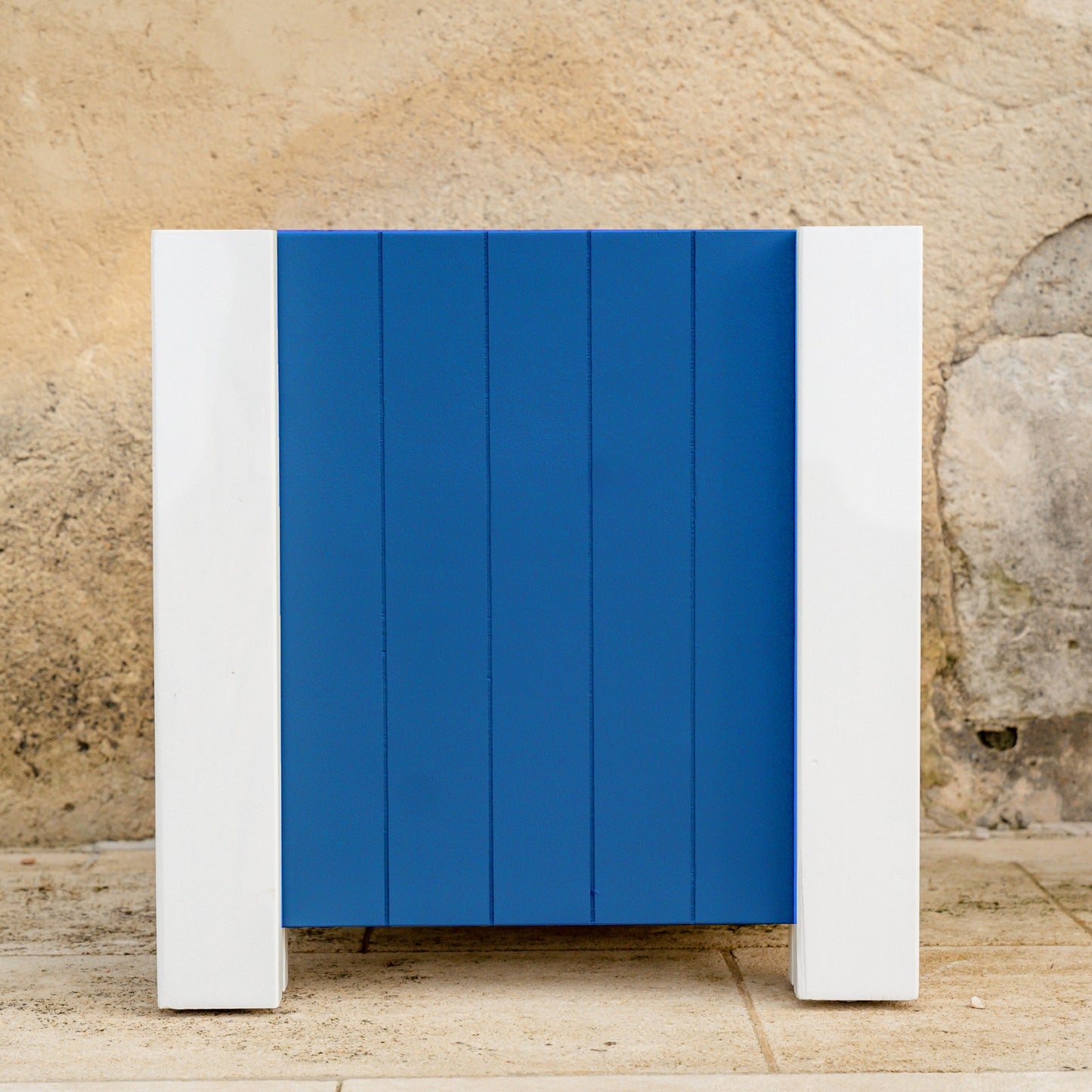 Jardinière en bois Bleu Nuit & Blanc 56x56x58cm