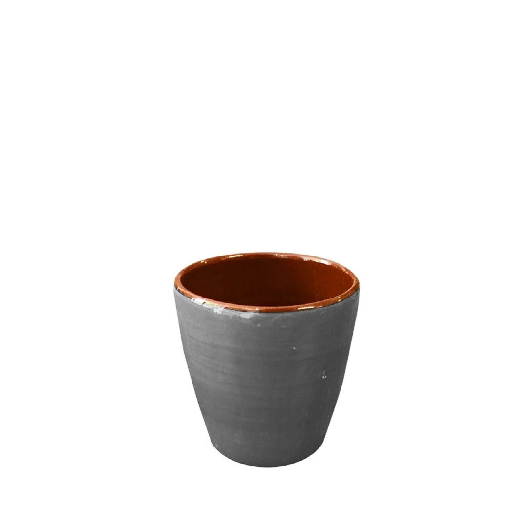 Two-tone ceramic espresso cup, dark grey/coffee