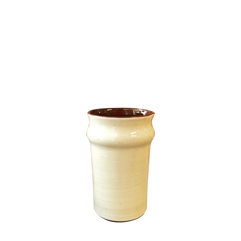 Small 50cl ceramic water jug, white/coffee