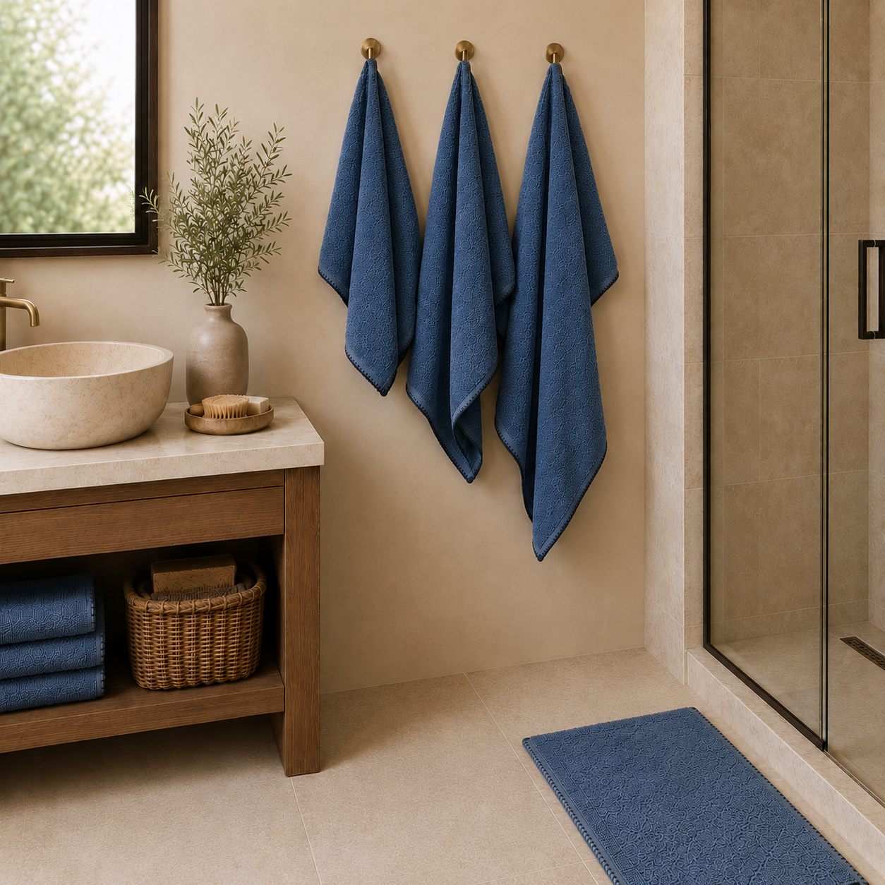 Tapis de bains Bleu Indigo 50x90cm
