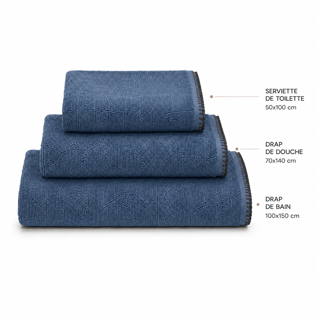 Drap de douche Bleu Indigo 70x140cm