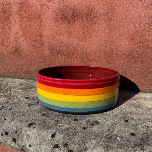 Grand plat rond céramique multicolore Ø24cm