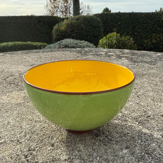 Le bol céramique bicolore Vert Pomme/Jaune citron H8cm