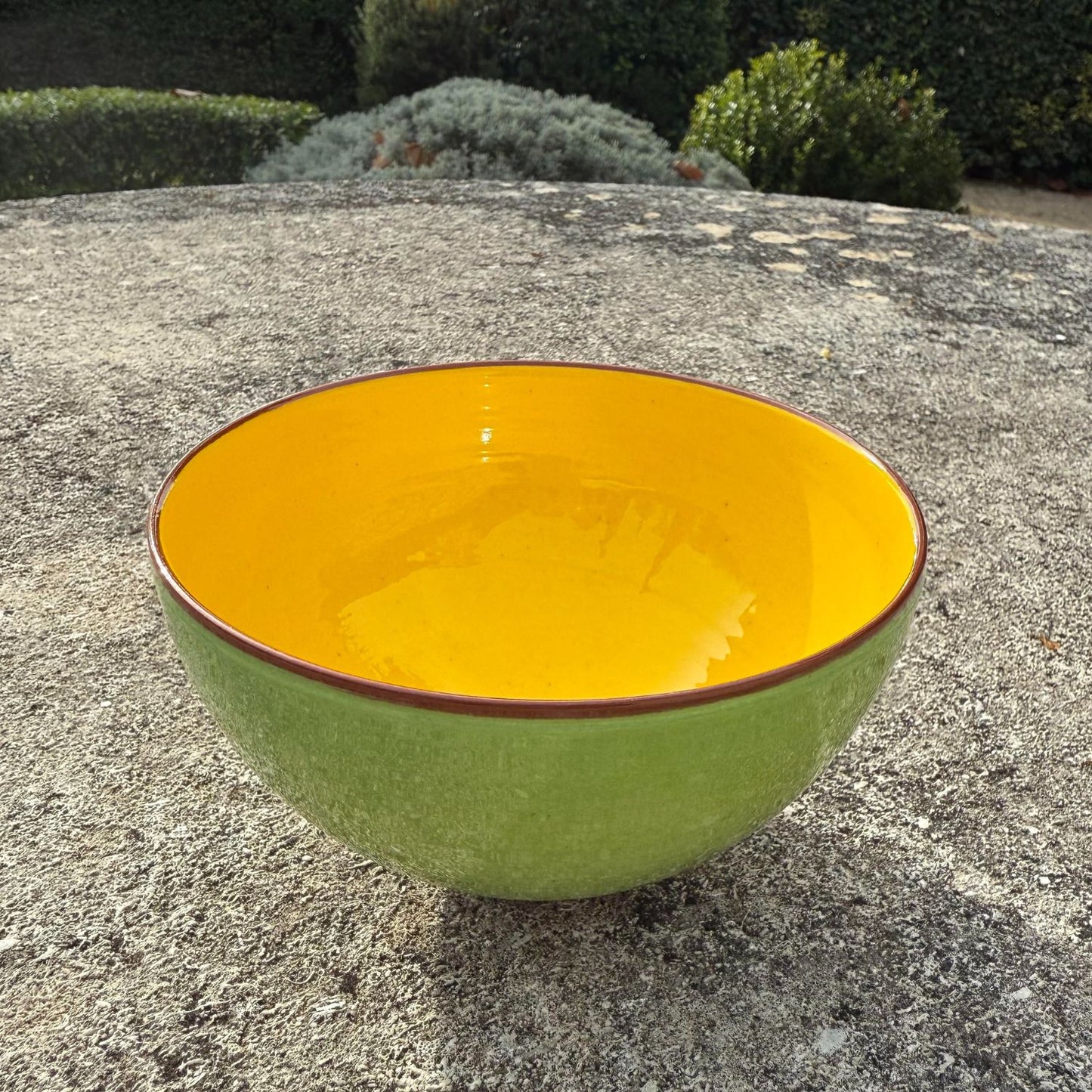 Le bol céramique bicolore Vert Pomme/Jaune citron H8cm
