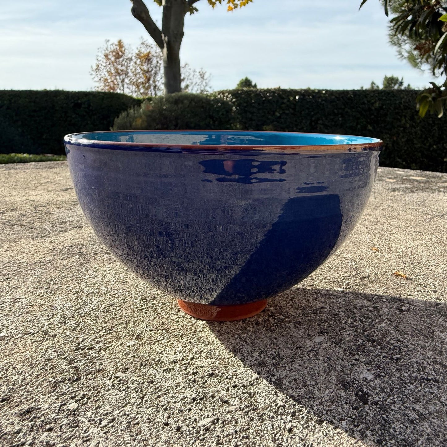 Grand bol céramique bicolore Turquoise foncé/bleu Roi H10,5cm