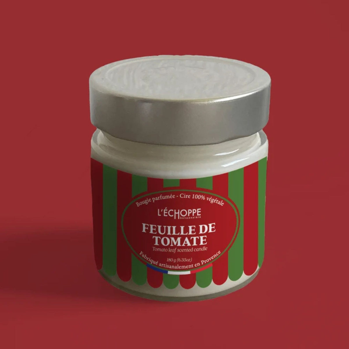 Bougie parfumée "Feuille de Tomate" pot rond couvercle métal 180g