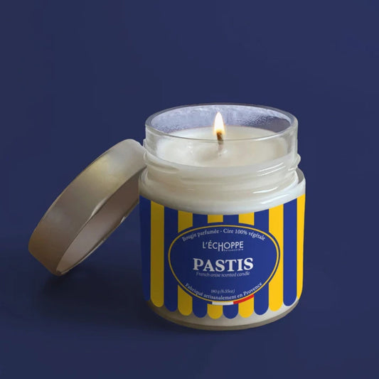 Bougie parfumée "Pastis" pot rond couvercle métal 180g