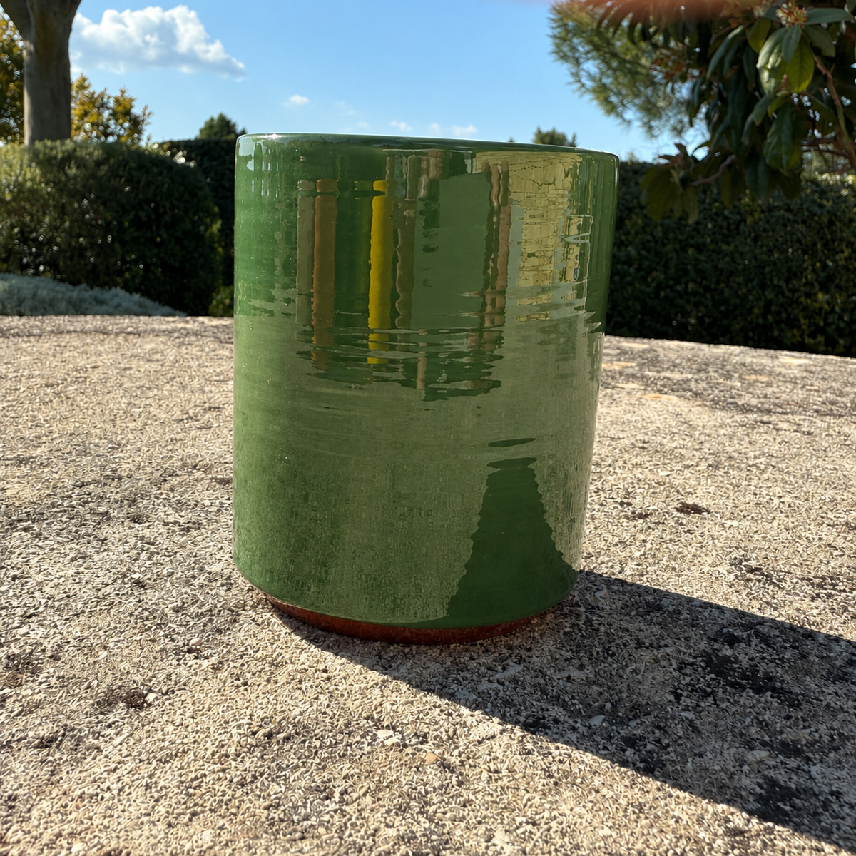 Mug Céramique Bicolore Vert mousse/Café H10cm