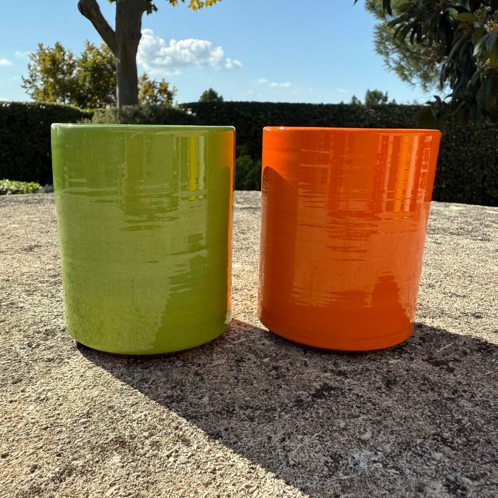 Mug Céramique Bicolore Vert pomme/Café H10cm