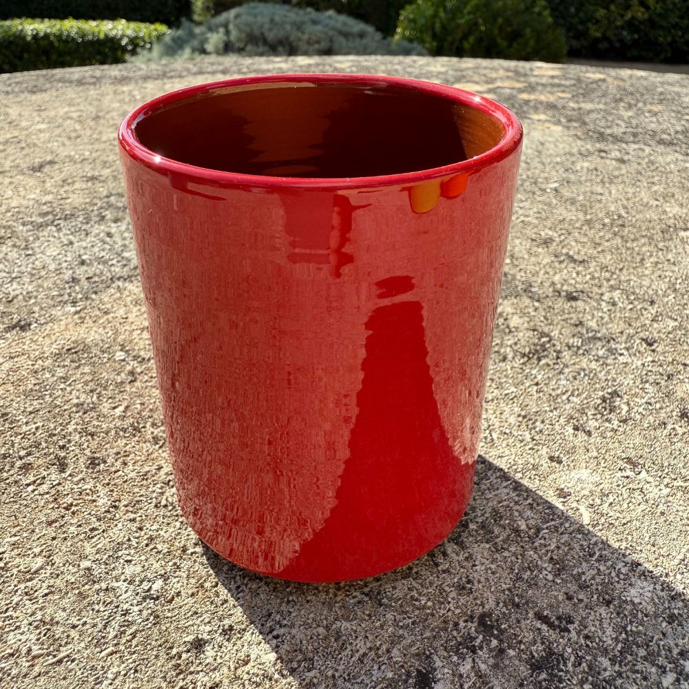Mug Céramique Bicolore Rouge/Café H10cm
