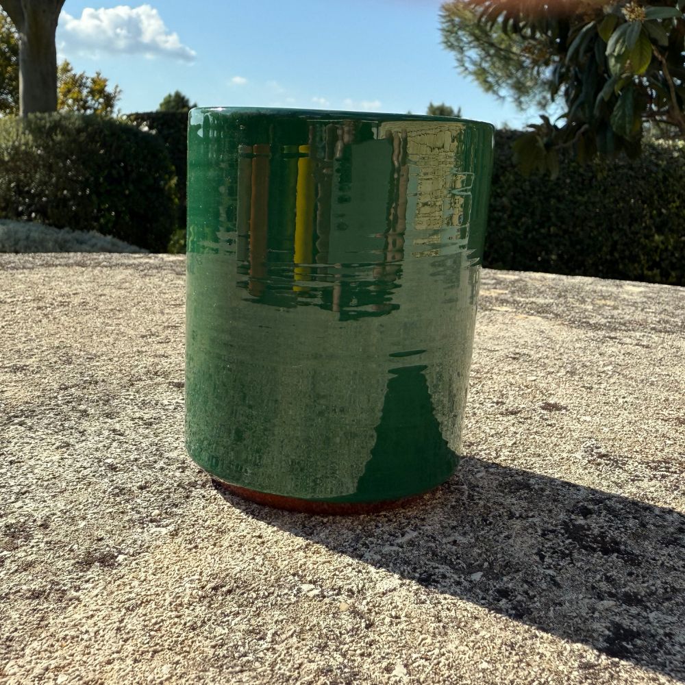 Mug Céramique Bicolore Vert mousse/Café H10cm