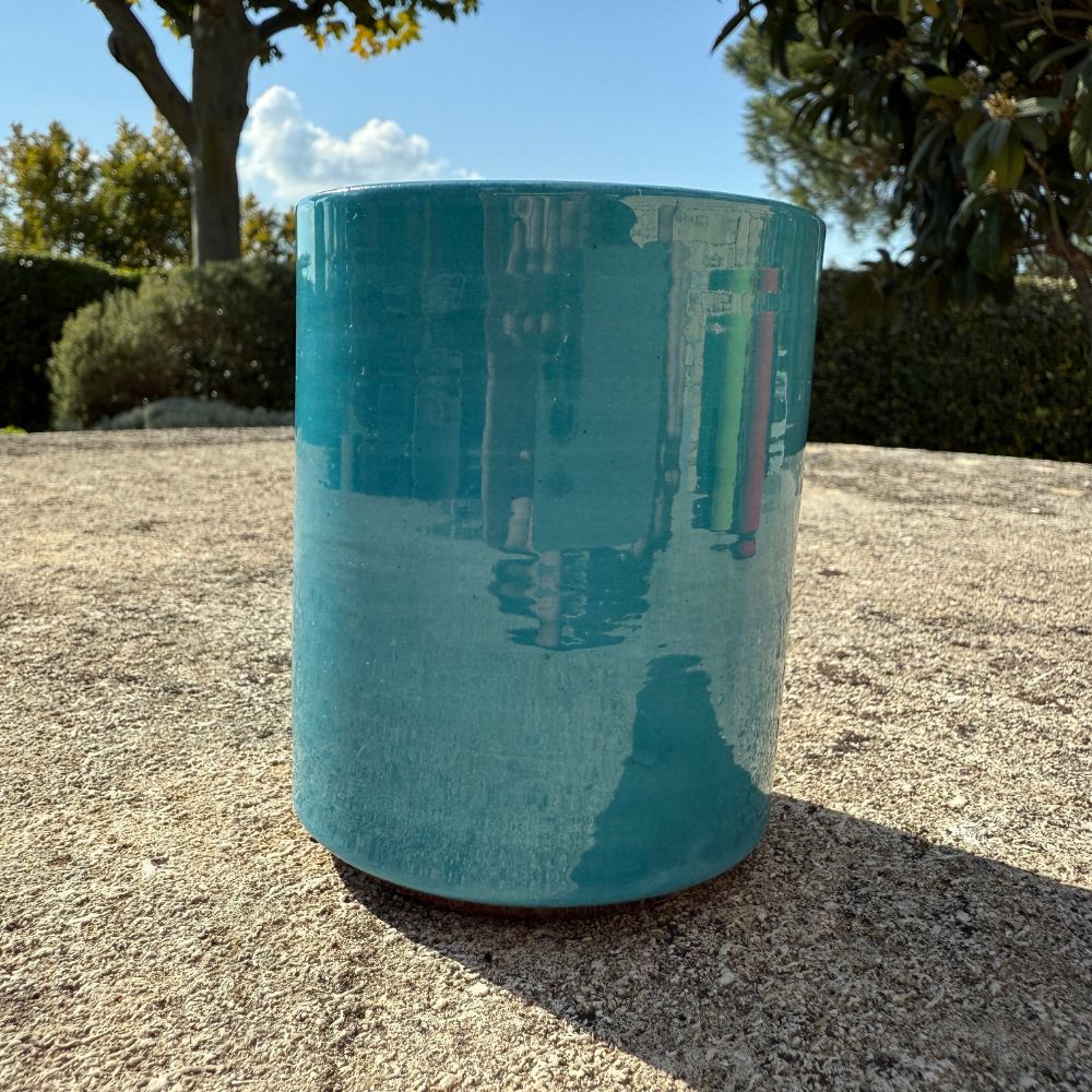 Mug Céramique Bicolore Turquoise foncé/Café H10cm