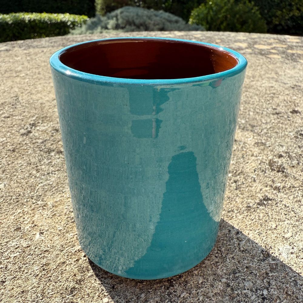 Mug Céramique Bicolore Turquoise foncé/Café H10cm