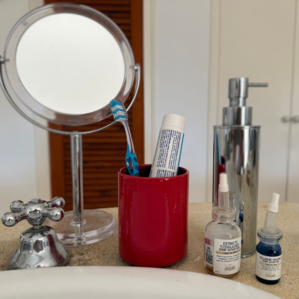 Mug Céramique Bicolore Rouge/Café H10cm