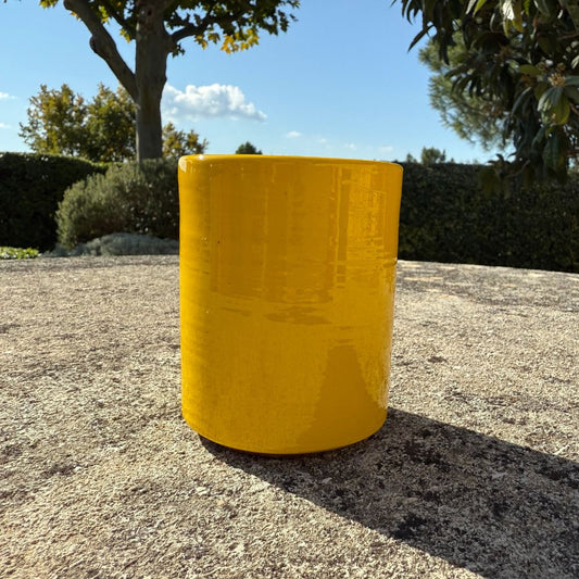 Mug Céramique Bicolore Jaune Citron/Café H10cm