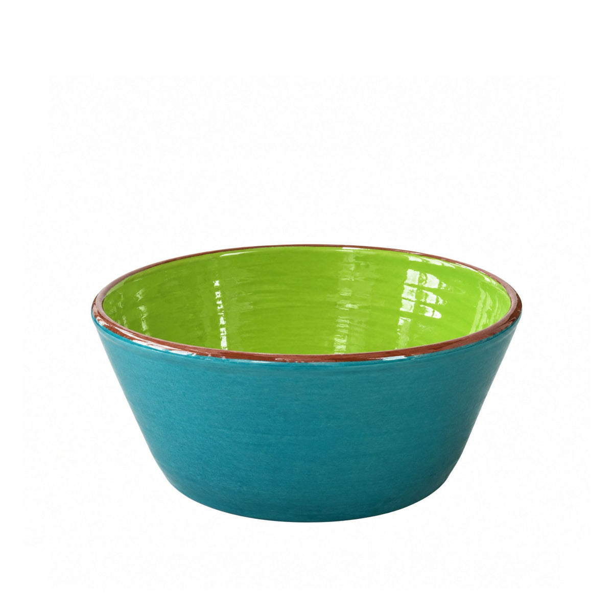 Petit saladier céramique bicolore Turquoise/vert pomme Ø21cm