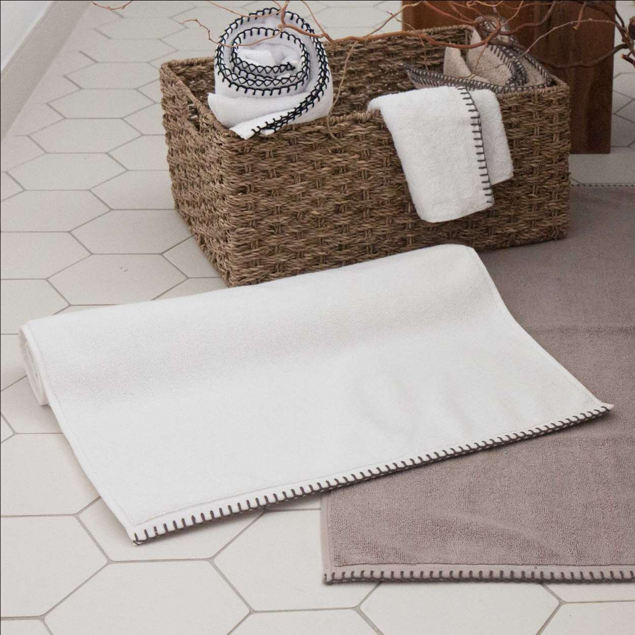 Tapis de bains Blanc 50x90cm
