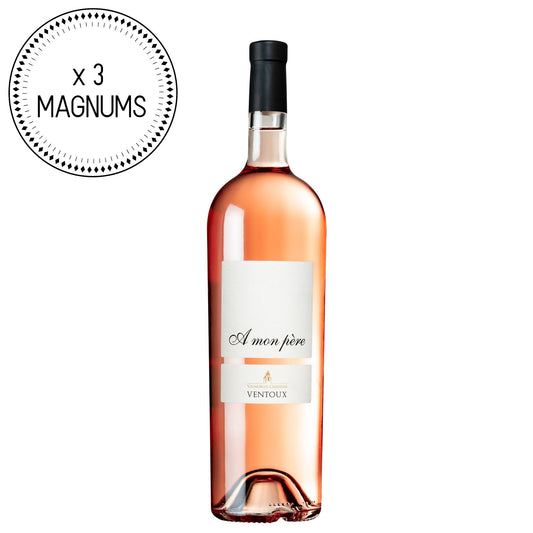 3 magnums de vin 150cl Ventoux Rosé "A mon père" 2020 vin rosé Vignoble Chasson - Chateau Blanc - The Best of Provence