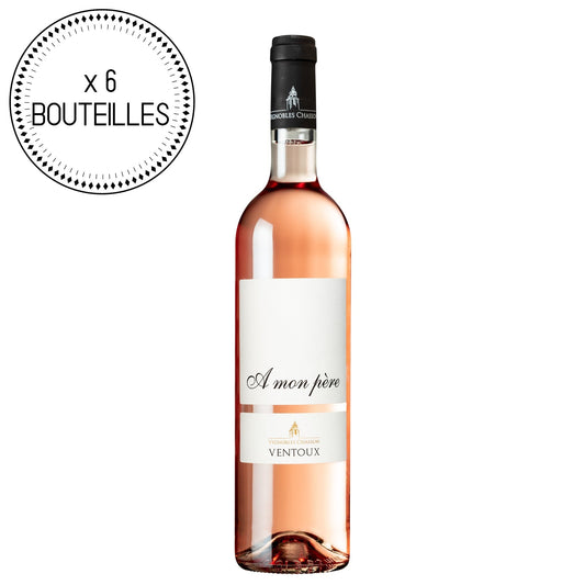 6 bouteilles de vin 75cl Ventoux Rosé "A mon père" 2020 vin rosé Vignoble Chasson - Chateau Blanc - The Best of Provence