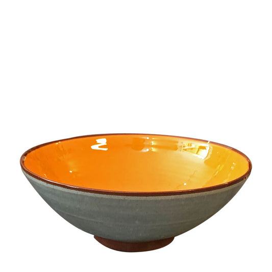 Grande coupelle céramique bicolore Gris clair/Orange Ø17,5cm