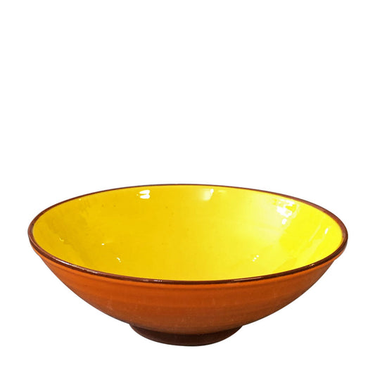 Grande coupelle céramique bicolore Orange/Jaune citron Ø17,5cm