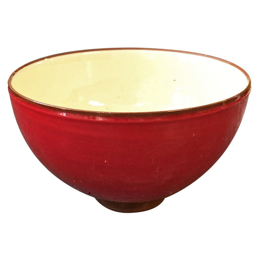Grand bol céramique bicolore Rouge/Blanc H10,5cm