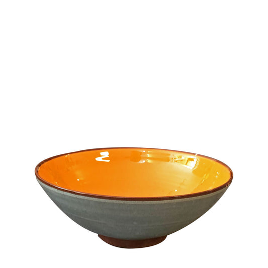 Petite coupelle céramique bicolore Gris clair/Orange Ø14,5cm