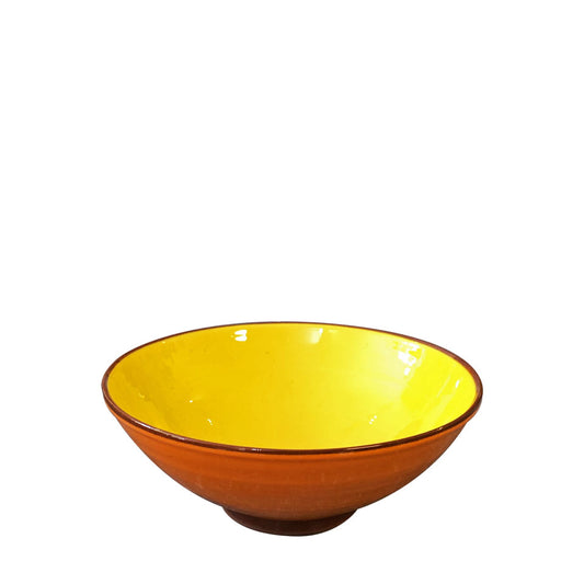 Petite coupelle céramique bicolore Orange/Jaune citron Ø14,5cm