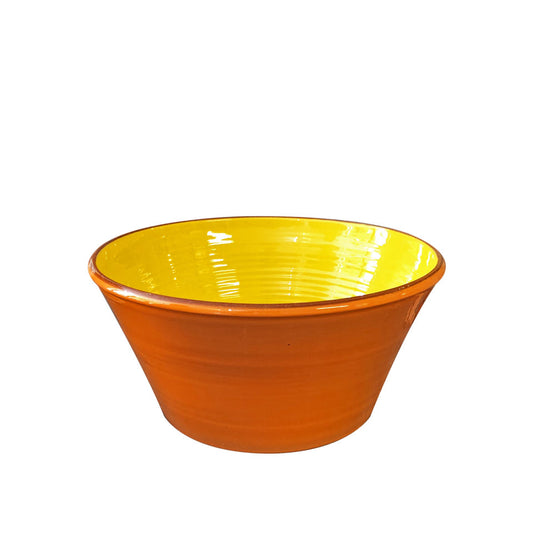 Petit saladier céramique bicolore Orange/Jaune citron Ø21cm